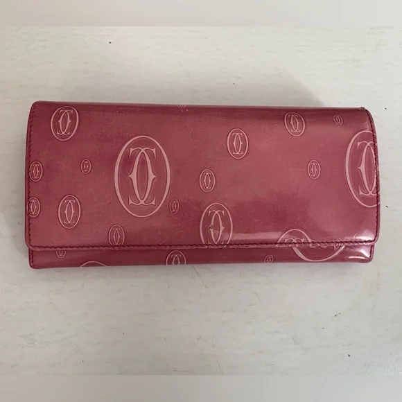 Cartier Pink Happy Birthday Monogram Long Patent Leather Wallet - Picture 2 of 11